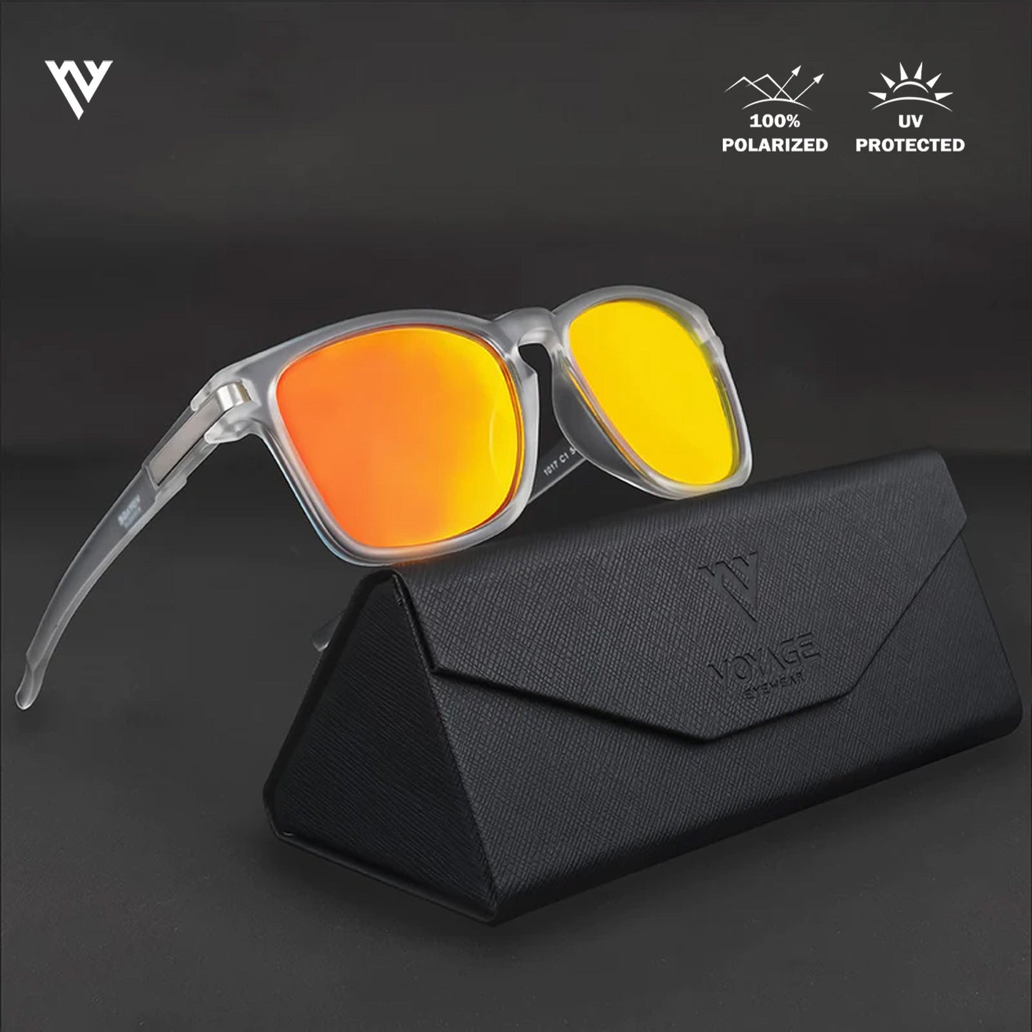 Aegis | Red Polarized Wayfarer Sunglasses - PMG3974